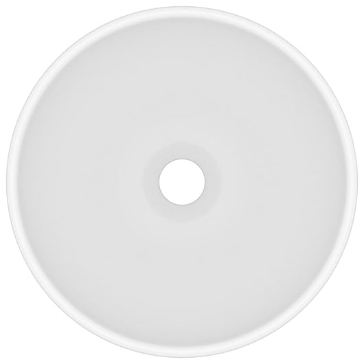 Lavabo da bagno rotondo di lusso lavabo da appoggio WC lavabo stanza cosmetica diametro interno 32,5 cm ceramica bianca opaca 02_0002707