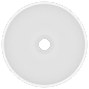 Lavandino-Lavello Lusso Rotondo Bianco Opaco 32,5x14 cm in Ceramica