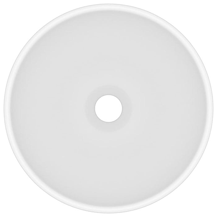 Lavandino-Lavello Lusso Rotondo Bianco Opaco 32,5x14 cm in Ceramica