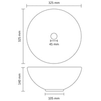 Lavandino da bagno rotondo di lusso da appoggio WC lavabo interno stanza cosmetica 32,5 x 14 cm ceramica rosa opaca 02_0002708