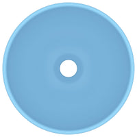 Lavandino Lusso Rotondo Azzurro Opaco 32,5x14 cm in Ceramica 146967