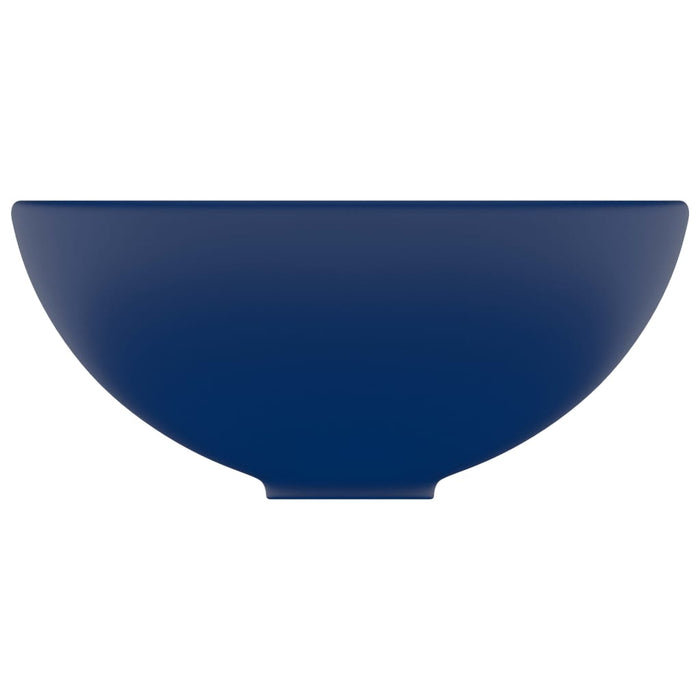 Lavandino Lusso Rotondo Blu Scuro Opaco 32,5x14 cm in Ceramica