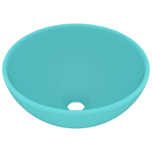 Lavandino Lusso Rotondo Verde Chiaro Opaco 32,5x14 cm Ceramica