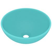 Lavabo da bagno rotondo di lusso da appoggio WC lavabo stanza cosmetica interno verde chiaro opaco 32,5 x 14 cm ceramica 02_0002711