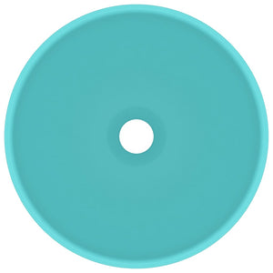 Lavandino Lusso Rotondo Verde Chiaro Opaco 32,5x14 cm Ceramica 146969