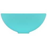 Lavandino Lusso Rotondo Verde Chiaro Opaco 32,5x14 cm Ceramica 146969