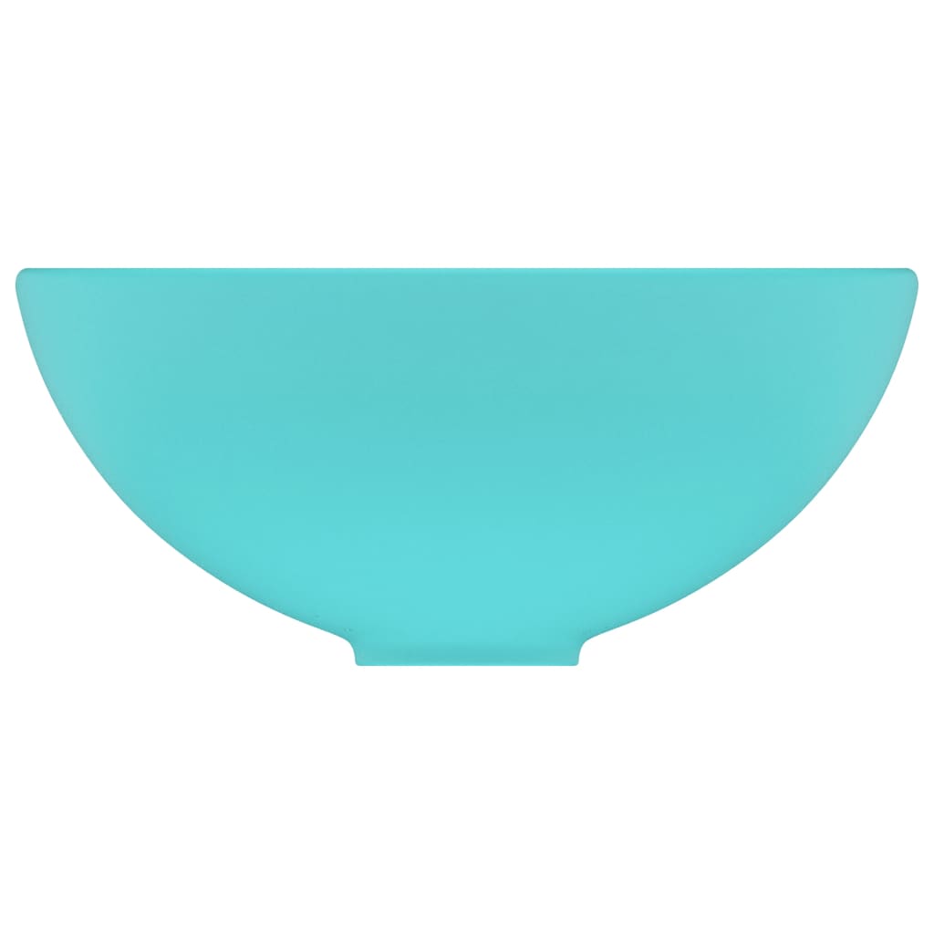 Lavabo da bagno rotondo di lusso da appoggio WC lavabo stanza cosmetica interno verde chiaro opaco 32,5 x 14 cm ceramica 02_0002711