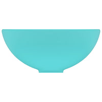 Lavabo da bagno rotondo di lusso da appoggio WC lavabo stanza cosmetica interno verde chiaro opaco 32,5 x 14 cm ceramica 02_0002711