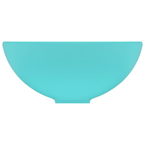 Lavabo da bagno rotondo di lusso da appoggio WC lavabo stanza cosmetica interno verde chiaro opaco 32,5 x 14 cm ceramica 02_0002711