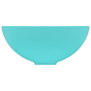 Lavandino Lusso Rotondo Verde Chiaro Opaco 32,5x14 cm Ceramica