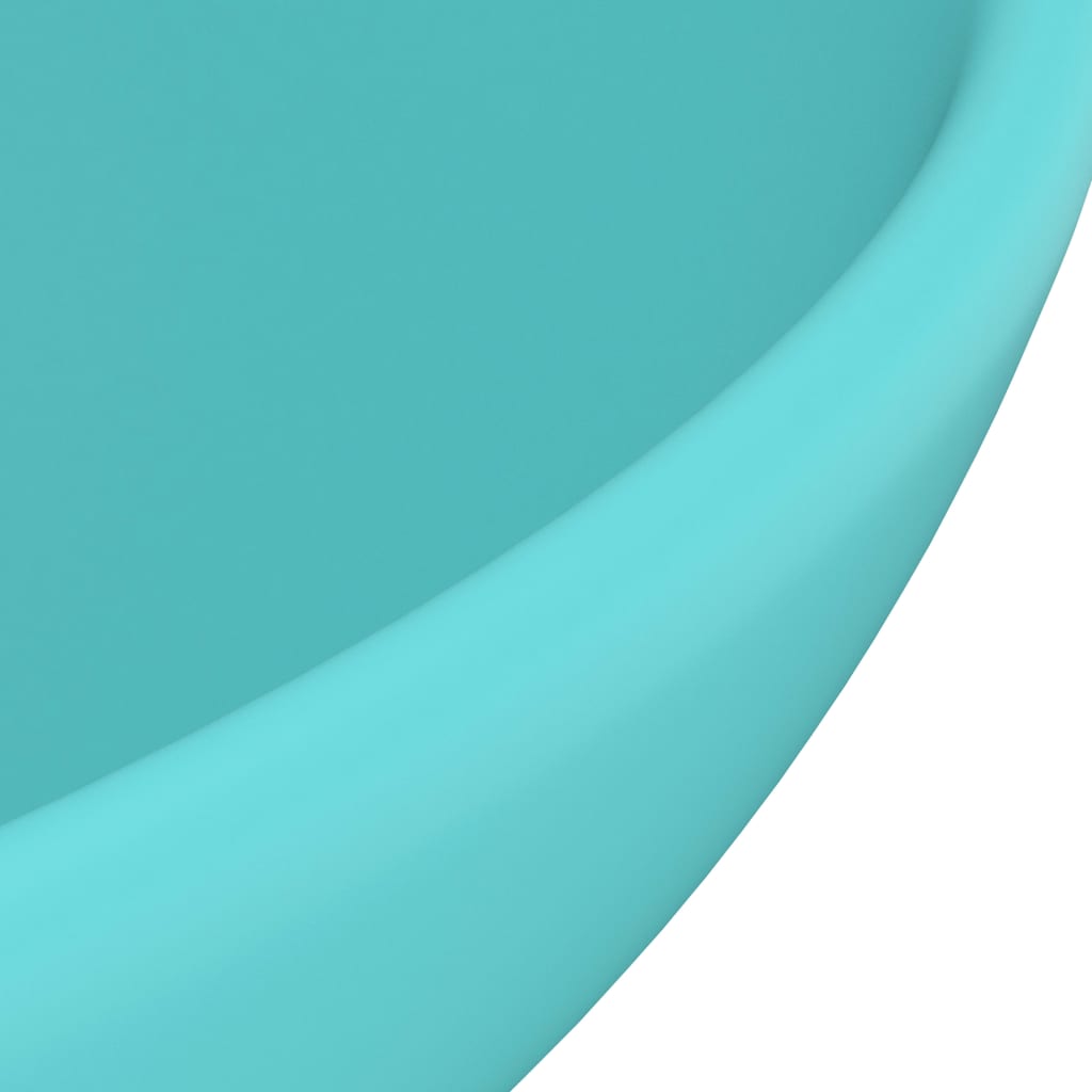 Lavabo da bagno rotondo di lusso da appoggio WC lavabo stanza cosmetica interno verde chiaro opaco 32,5 x 14 cm ceramica 02_0002711