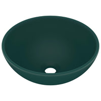 Lavandino Lusso Rotondo Verde Scuro Opaco 32,5x14 cm Ceramica