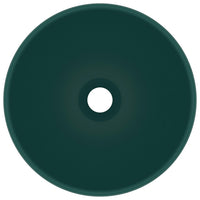 Lavandino Lusso Rotondo Verde Scuro Opaco 32,5x14 cm Ceramica 146970