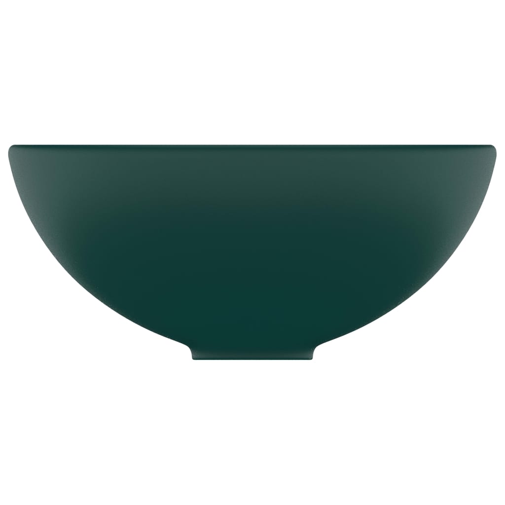Lavandino Lusso Rotondo Verde Scuro Opaco 32,5x14 cm Ceramica 146970