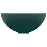 Lavandino Lusso Rotondo Verde Scuro Opaco 32,5x14 cm Ceramica 146970