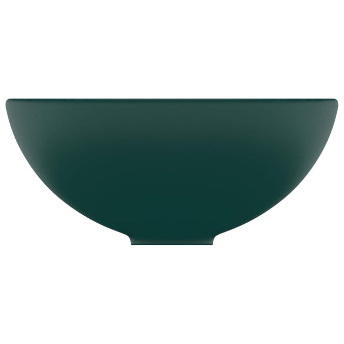 Lavandino Lusso Rotondo Verde Scuro Opaco 32,5x14 cm Ceramica 146970
