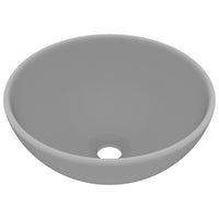 Lavandino Lusso Rotondo Grigio Chiaro Opaco 32,5x14 cm Ceramica 146971