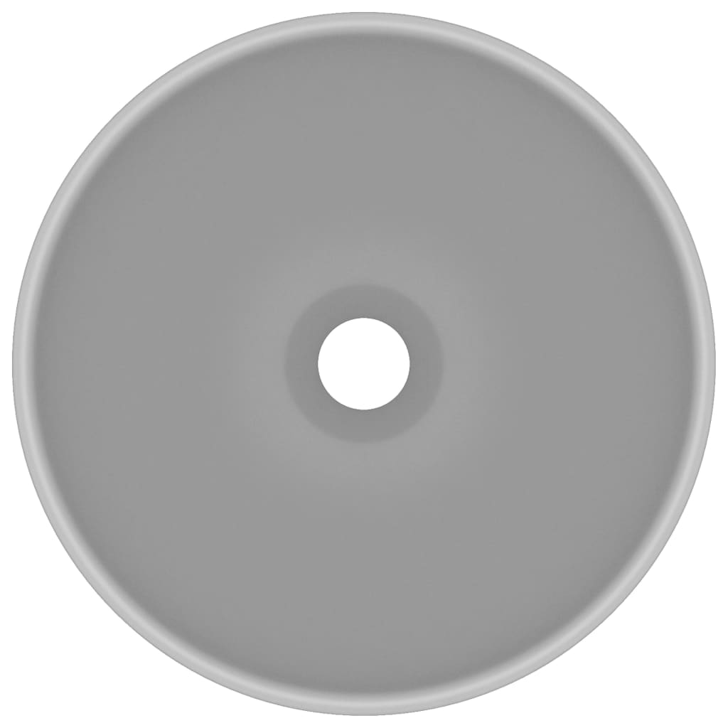 Lavandino Lusso Rotondo Grigio Chiaro Opaco 32,5x14 cm Ceramica cod mxl 45000