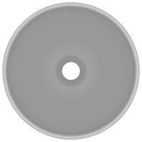 Lavandino Lusso Rotondo Grigio Chiaro Opaco 32,5x14 cm Ceramica cod mxl 45000