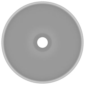 Lavandino Lusso Rotondo Grigio Chiaro Opaco 32,5x14 cm Ceramica 146971