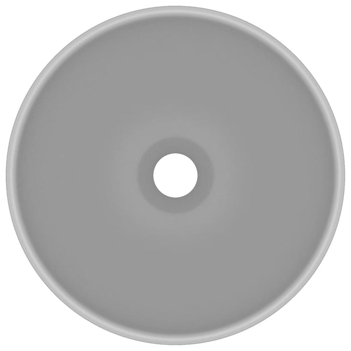 Lavandino Lusso Rotondo Grigio Chiaro Opaco 32,5x14 cm Ceramica 146971