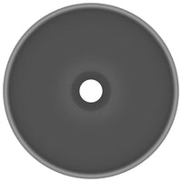 Lavandino Lusso Rotondo Grigio Scuro Opaco 32,5x14 cm Ceramica 146972