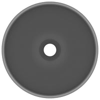 Lavabo da bagno rotondo di lusso diametro 32,5 cm in ceramica grigio scuro opaco 02_0002714