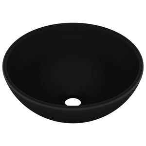 Lavabo bagno rotondo 32,5 x 14 cm ceramica nera opaca 02_0002717