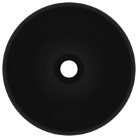 Lavandino Lusso Rotondo Nero Opaco 32,5x14 cm in Ceramica 146975