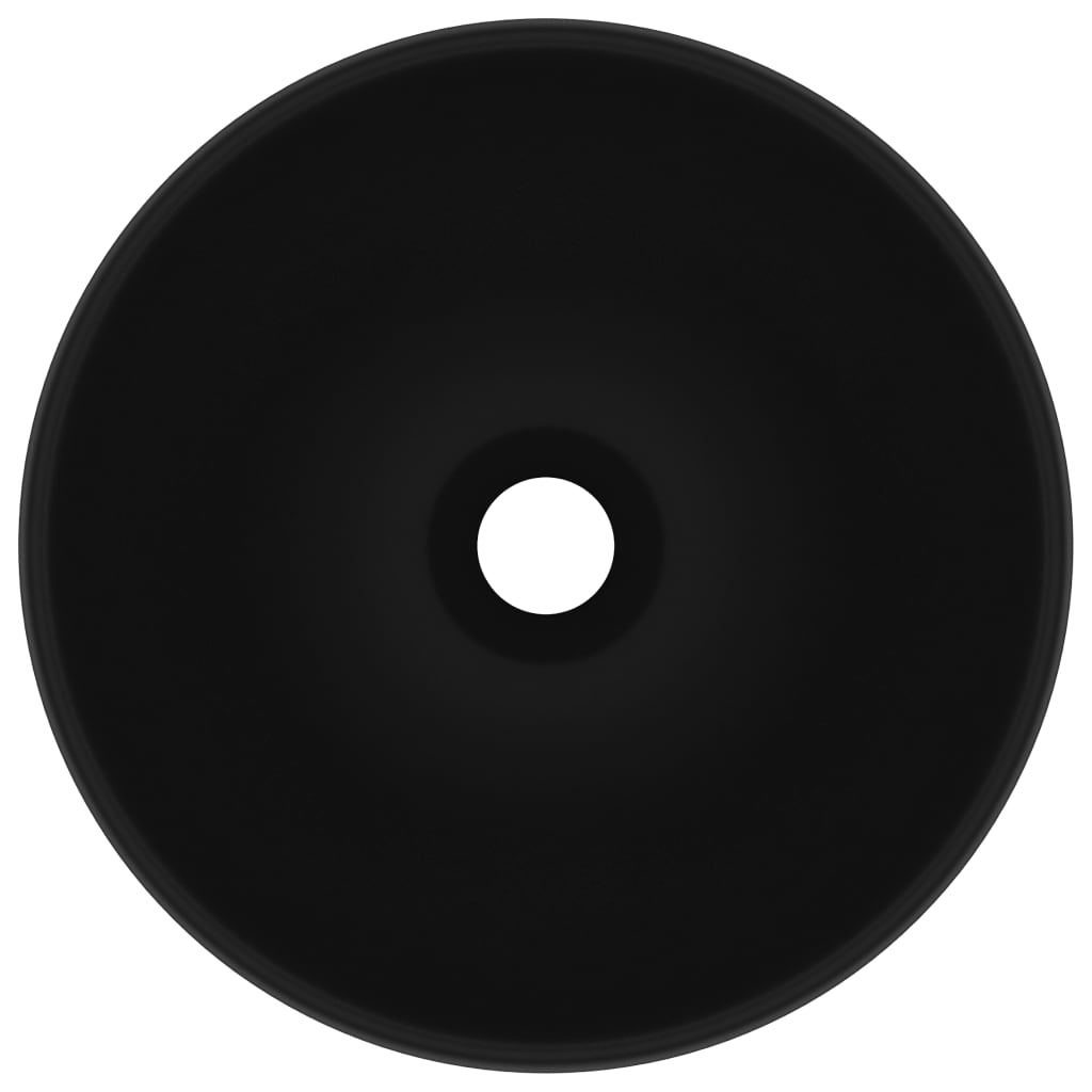 Lavabo bagno rotondo 32,5 x 14 cm ceramica nera opaca 02_0002717