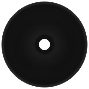 Lavabo bagno rotondo 32,5 x 14 cm ceramica nera opaca 02_0002717