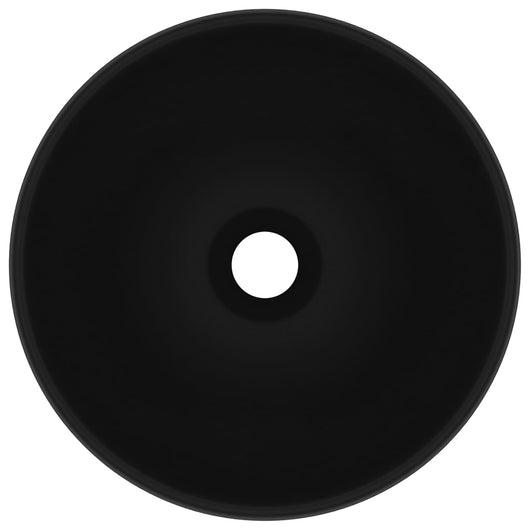 Lavabo bagno rotondo 32,5 x 14 cm ceramica nera opaca 02_0002717