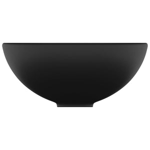Lavandino Lusso Rotondo Nero Opaco 32,5x14 cm in Ceramica cod mxl 53707