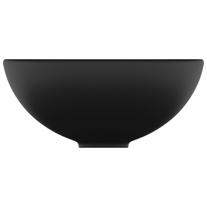 Lavandino Lusso Rotondo Nero Opaco 32,5x14 cm in Ceramica cod mxl 53707