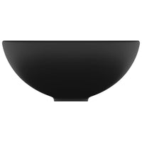 Lavabo bagno rotondo 32,5 x 14 cm ceramica nera opaca 02_0002717