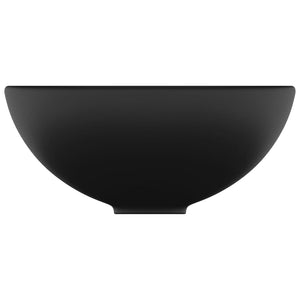 Lavabo bagno rotondo 32,5 x 14 cm ceramica nera opaca 02_0002717