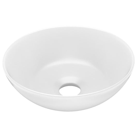 Lavabo da bagno rotondo lavabo da appoggio per wc lavabo cucina lavabo stanza cosmetica interno casa diametro 28 cm ceramica bianca opaca 02_0002718