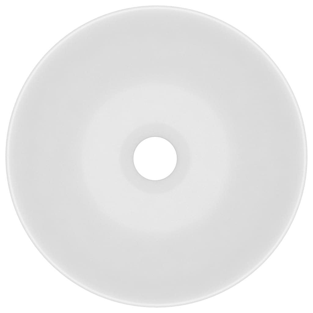 Lavandino da Bagno in Ceramica Bianco Opaco Rotondo 146976