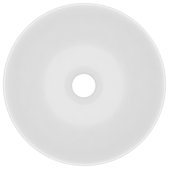 Lavandino da Bagno in Ceramica Bianco Opaco Rotondo 146976