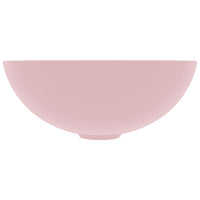 Lavandino da Bagno in Ceramica Rosa Opaco Rotondo cod mxl 40706