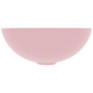 Lavandino da Bagno in Ceramica Rosa Opaco Rotondo cod mxl 40706