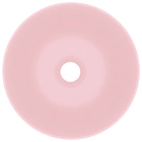 Lavandino da Bagno in Ceramica Rosa Opaco Rotondo cod mxl 40706