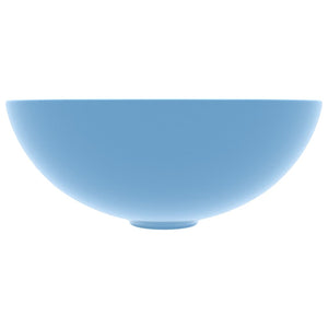 Lavandino da Bagno-Lavabo-Lavello in Ceramica Azzurro Rotondo