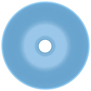 Lavandino da Bagno in Ceramica Azzurro Rotondo 146978