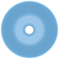 Lavandino da Bagno in Ceramica Azzurro Rotondo