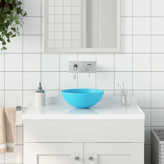 Lavandino da Bagno in Ceramica Verde Chiaro Rotondo cod mxl 41557