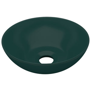 Lavandino da Bagno in Ceramica Verde Scuro Rotondo cod mxl 40807