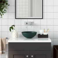 Lavandino da Bagno-Lavabo-Lavello in Ceramica Verde Scuro Rotondo
