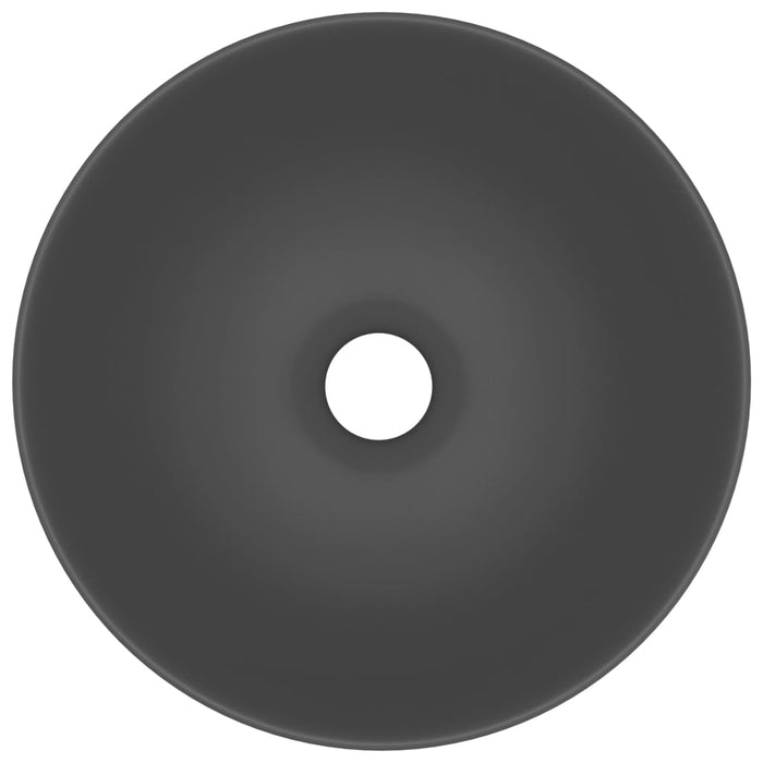 Lavabo bagno rotondo lavabo diametro 28 cm ceramica grigio scuro 02_0002725