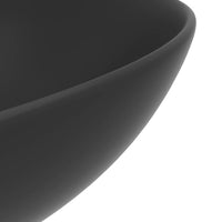 Lavandino da Bagno in Ceramica Grigio Scuro Rotondo 146983